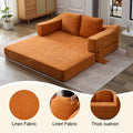 Modern Minimalist Sofa, Fold Out Sofa Bed, Convertible Chair Floor Couch & Sleeping Mattress For Living Room, Bedroom, Apartment, Removable Backrest, Orange Orange Chenille Soft Vintage Chenille 2 Seat