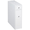 Homcom Wooden Narrow Modern Bathroom Furniture Cabinet, White White Mdf