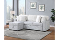 Ford Light Grey White Reversible Pull Out Sofa Bed Light Gray Fabric 3 Seat