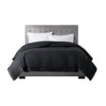 Lightweight Down Alternative Blanket With Satin Trim Black Full Queen Black Polyester
