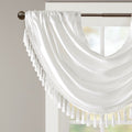 Faux Silk Waterfall Embellished Valance White 38X46