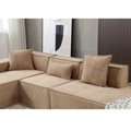 Modular Combination Living Room Sofa Set, Modern Minimalist Sofa, Free Installation Sofa, L Shaped, Italian Minimalist Tofu Block Sofa, Left Hand Facing,Terrycloth Fabric, Light Brown Light Brown Polyester Primary Living Space Soft Modern Polyester 3
