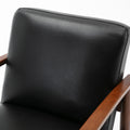 Archer Black Leather Gel Wooden Base Accent Chair Black Foam Faux Leather