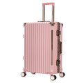 Luggage Sets Expandable Aluminum 20 24 28 Inch Three Model Set, Stylish Suitcase With Aluminum Frame Password Lock, Suitable For Travel Suitcases And Suitcases Pink Contemporary Aluminum