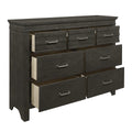 1Pc Charcoal Gray Finish 7 Drawers Dresser Transitional Style Wooden Bedroom Furniture Charcoal Grey Bedroom Transitional Wood