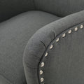 Hi Back Studded Chair,Arm Chair,Living Room, Study And Bedroom Grey Fabric