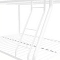 Metal Bunk Bed Twin Over Full Size With Removable Stairs, Heavy Duty Sturdy Frame With 12