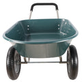 Wheel Barrow Two Wheeled Trolley For Green Garden 15 Inch Pneumatic Wheel Wb1001Gn Green Abs Steel Q235