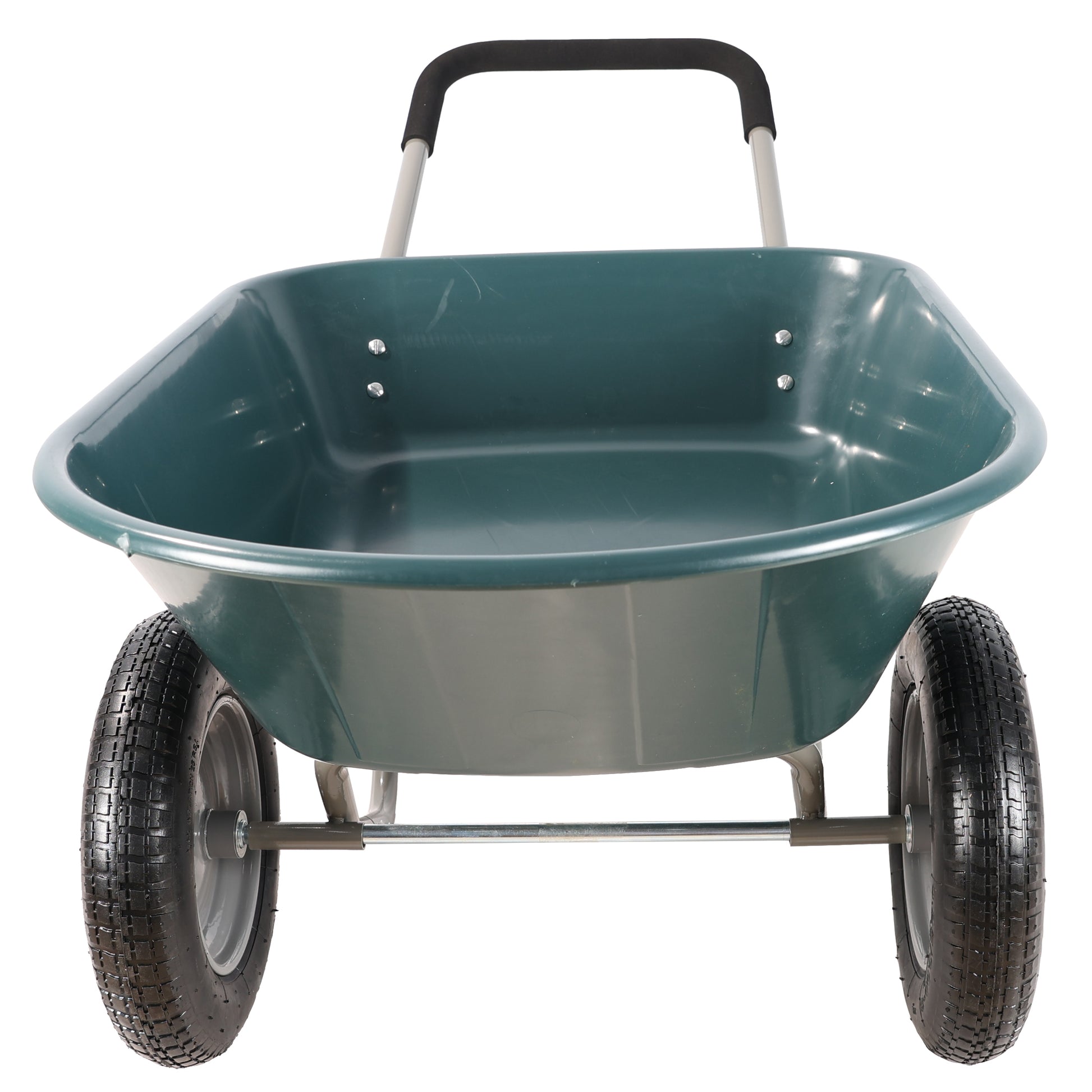 Wheel Barrow Two Wheeled Trolley For Green Garden 15 Inch Pneumatic Wheel Wb1001Gn Green Abs Steel Q235