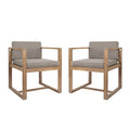 Patio Dining Chairs Set Of 2 Light Brown Acacia Wood