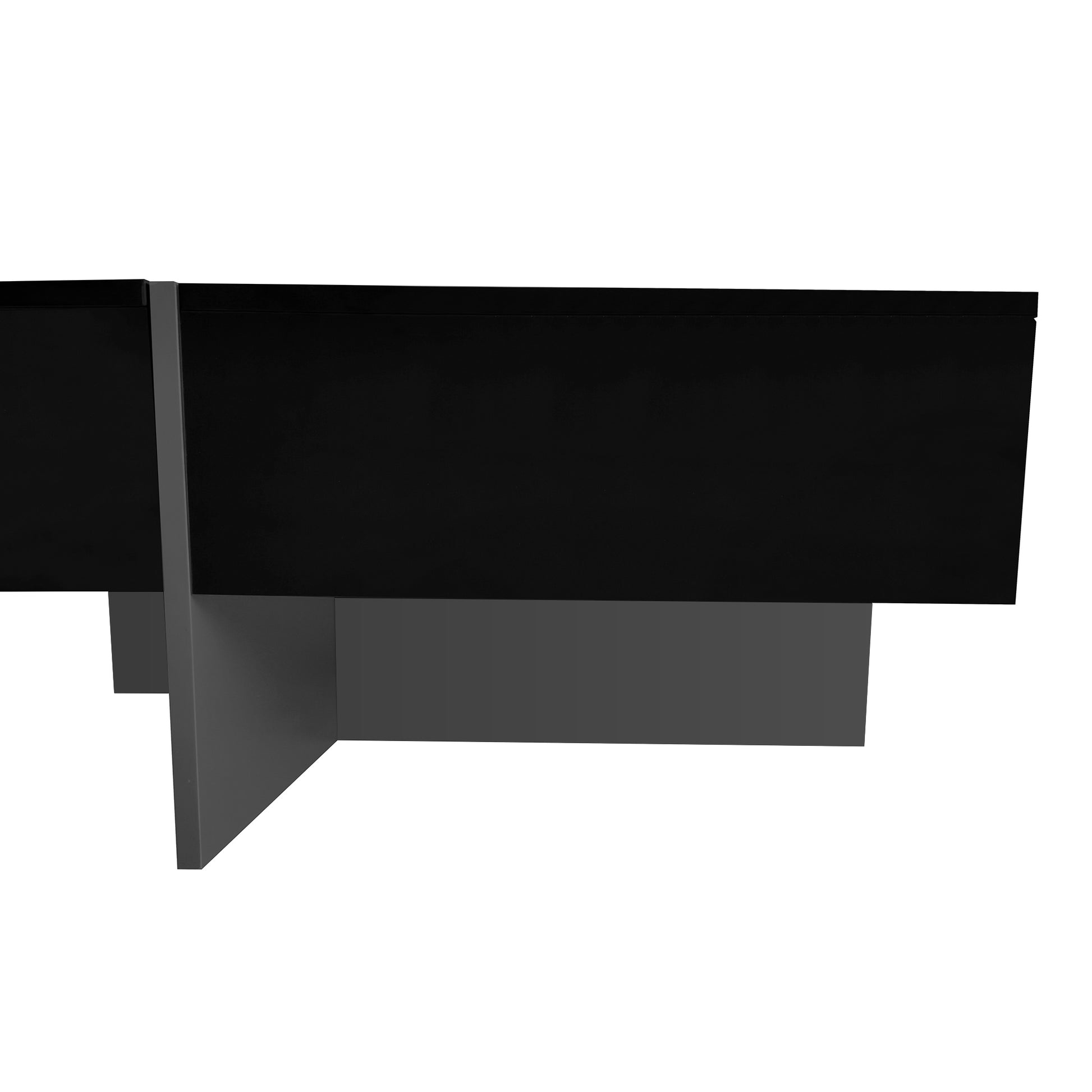 Unique Design Coffee Table With 4 Hidden Storage Compartments, Square Cocktail Table With Extendable Sliding Tabletop, Uv High Gloss Design Center Table For Living Room, 31.5"X 31.5" Black Soft Close Drawers Primary Living Space Freestanding Square