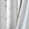 Total Blackout Metallic Print Grommet Top Curtain Panel Only 1 Pc Panel White Silver Polyester