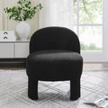 Hoop Gauze Lounge Chair With Soft Cushion And Backrest, Need To Be Assembled, Suitable For Living Room Bedroom Dining Room Black 24.5