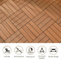 Wood Plastic Composite Deck Tiles Set Of 20Pcs, Composite Decking Resist Rust, Water, Weather, Indoor&Outdoor, Easy To Diy & Maintain, Ideal For Patios, Balconies, Rooftops, Decks, 12X12