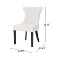 Dining Chair White Blue Fabric