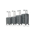 4 Piece Luggage Set With Swivel Wheels, Hard Expandable Travel Luggage With Password Lock 18 20 24 28 Grey Contemporary Polypropylene