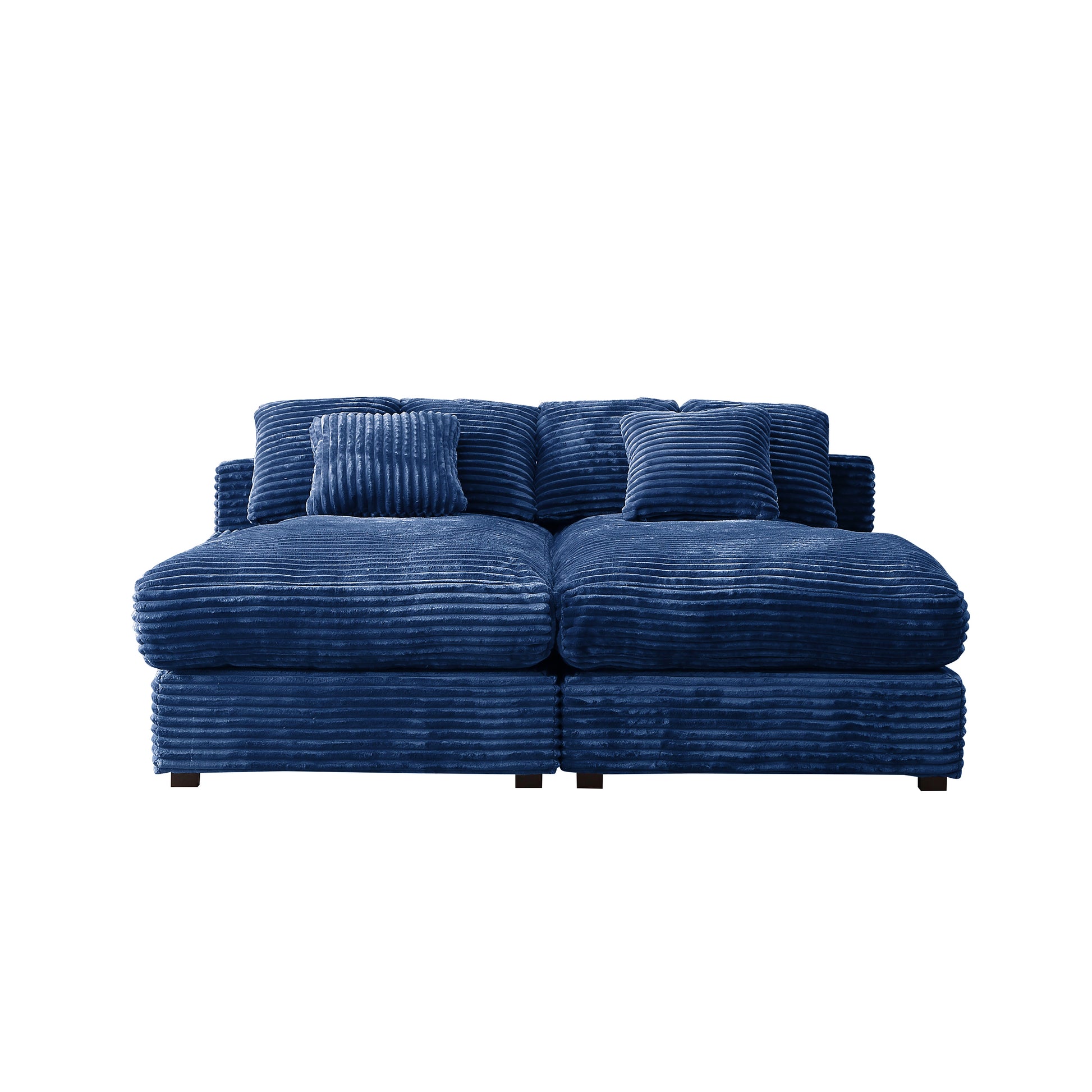 74.8" Modern Luxury Twins Sofa Couch For Living Room Quality Corduroy Upholstery Sleeper Sofa Bed Daybed Navy Blue Navy Blue Corduroy 2 Seat