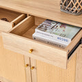 Modern Minimalist Storage Cabinet, Rattan Shoe -