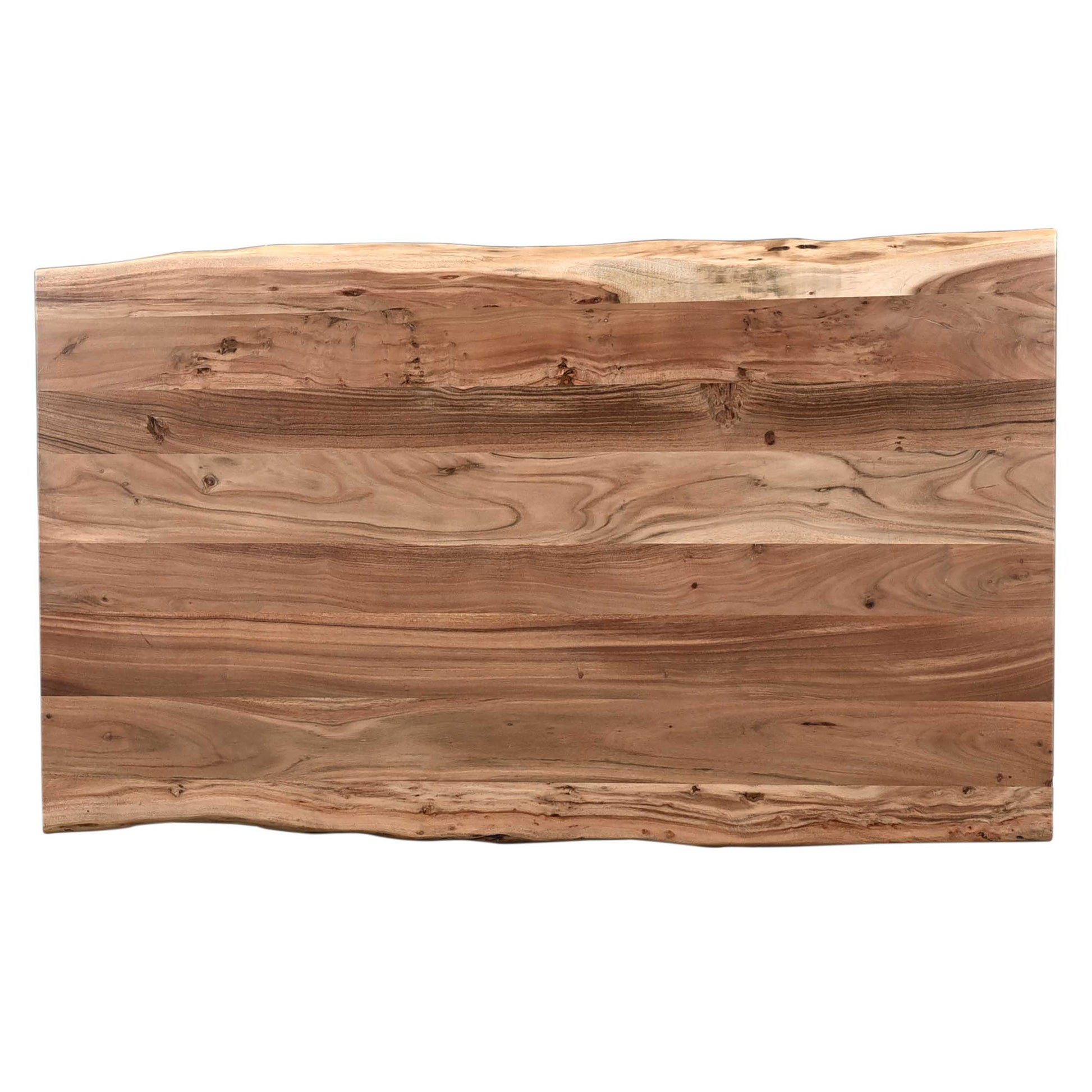 48 In. Acacia Wood Live Edge Dining Table, Rustic Style Dining Room Table, Brown Black Black Brown Seats 4 Brown Dining Room Rustic Freestanding Acacia Rectangular Kitchen & Dining Tables Rectangular Iron Acacia Wood