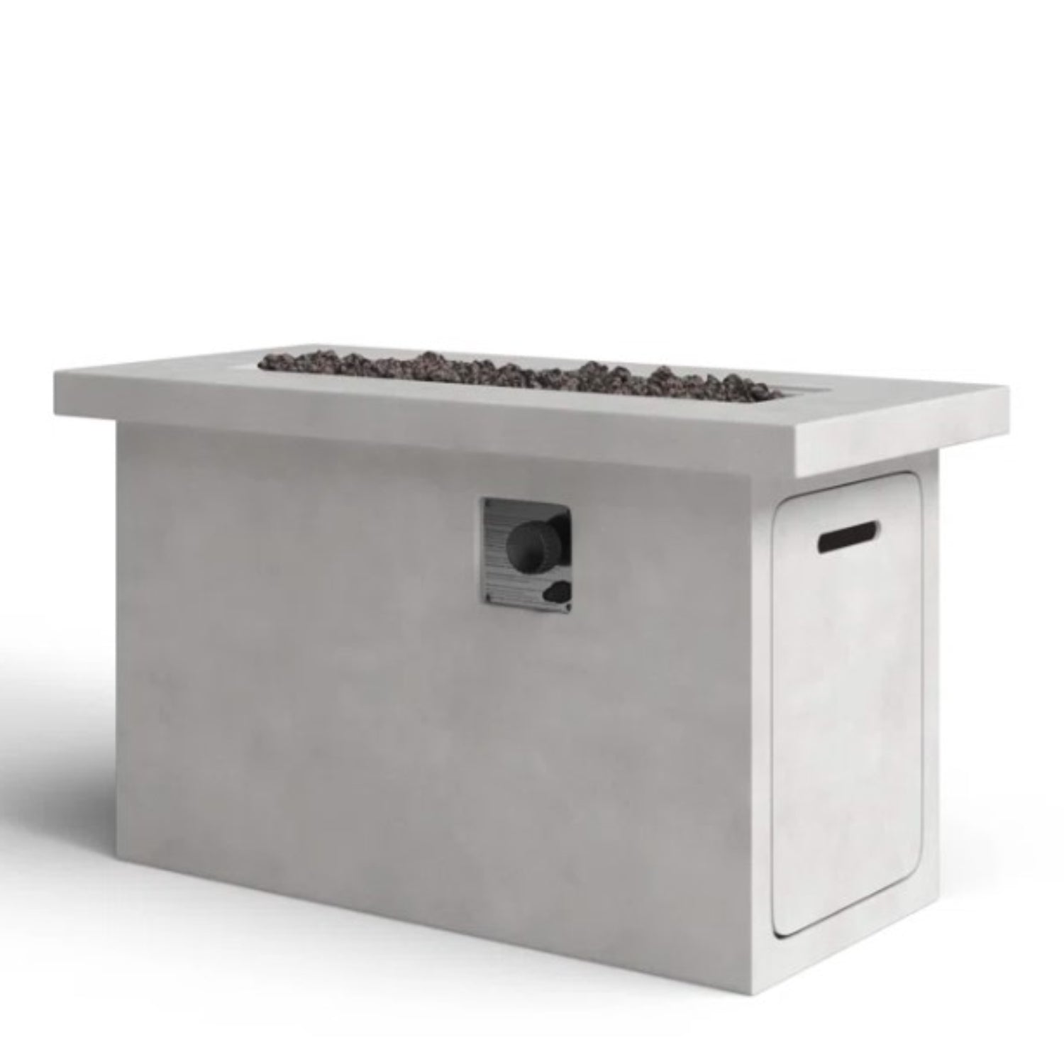 24'' H Concrete Propane Natural Gas Outdoor Fire Pit Table Gray Garden & Outdoor Modern Stone Concrete