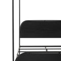 Modern Metal And Wood Canopy Queen Bedframe Black Queen Black Mdf Steel
