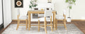 5 Piece Counter Height Dining Set, Classic Elegant Table And 4 Chairs In Natural Wood Wash Natural Wood Wash Solid Wood