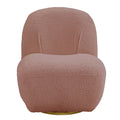 Pink Swivel Accent Chair Pink Primary Living Space Modern Wood Fabric