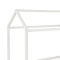 Twin Size Bed Frame With A House Shaped Design, Sleek White Finish White Wood