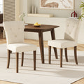 Indoor Wood Dining Set,Dining Chairs Set Of 6 Cream Dining Table Walnut Cream,Walnut Rubber Wood