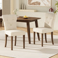 Dining Chairs Set Of 2, Upholstered Kitchen & Dining Room Chairs Cream Cream Set Of 2 Rubber Wood