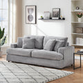 79.3Nch Corduroy Sofa With 4 Matching Toss Pillows Sleek Design Spacious And Comfortable 3 Seater Couch For Modern Living Room,Gray Gray Corduroy 3 Seat