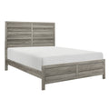 Weathered Gray Finish Queen Bed 1Pc Wooden Rustic Style Bedroom Furniture Box Spring Required Queen Gray Wood Bedroom Panel Wood