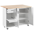 K&K Kitchen Island With Foldable Counter Top, Kitchen Storage Cart With Slide Out Shelf, Towel Rack And Drawer, Rolling Kitchen Cart On Wheels, For Kitchen, Living Room, Dining Room, White White Brown Kitchen Classic,Farmhouse,Luxury,Modern Rectangular