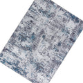 Keli 5 X 7 Modern Area Rug, Abstract Art Design, Soft Fabric, Gray, Blue Blue Gray Fabric