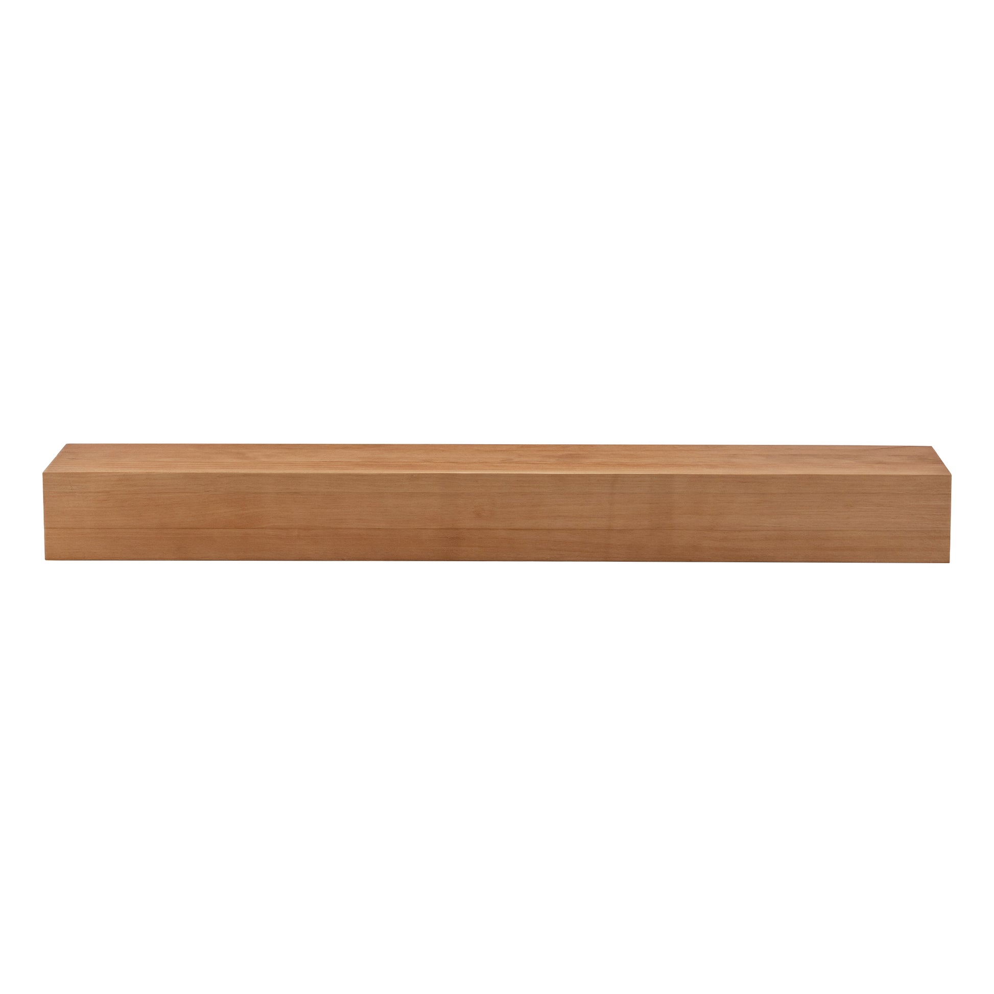 60'' Fireplace Mantel Wooden Wall Mounted Floating Shelf 8" Deep Solid Pine Wood, Natural Natural Dining Room Wall Mount Metal & Wood