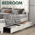Beige Queen Size Trundle Pull Out Drawers Storage Upholstered Bed Modern Design No Box Spring Required Box Spring Not Required Queen Beige Wood Espresso Bedroom American Design,Casual,Cute,Modern Rubberwood Trundle Bed Included Fiber Foam And Polyester