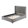 Queen Size Modern Design Bed Frame Upholstered Queen Bed Frame Platform With Headboard Corduroy Headboard Wooden Slats Support, No Box Spring Needed,Mattress Foundation,Dark Grey Queen Dark Grey Corduroy