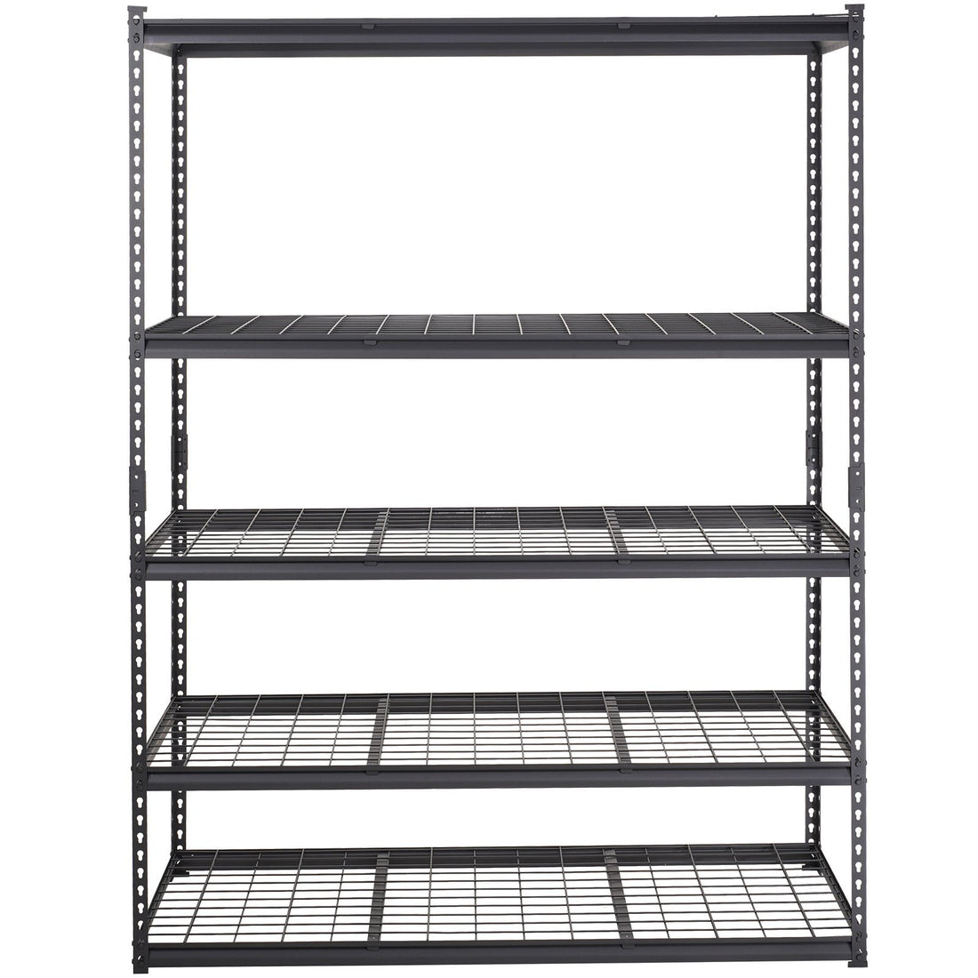 Storage Shelving Unit, 5 Tier Adjustable, 2000 Lbs Capacity, Heavy Duty Garage Shelves Metal Organizer Wire Rack, Black, 60" L X 24" W X 78" H For Kitchen Pantry Basement Bathroom Laundry Closet