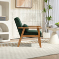 Leisure Chair With Solid Wood Armrest And Feet, Leisure Chair, Wood Frame, Velvet, L, Solid Rubber Wood Legs, Mid Century Modern Accent Chair, For Living Room Bedroom Studio Chair Emerald Corduroy