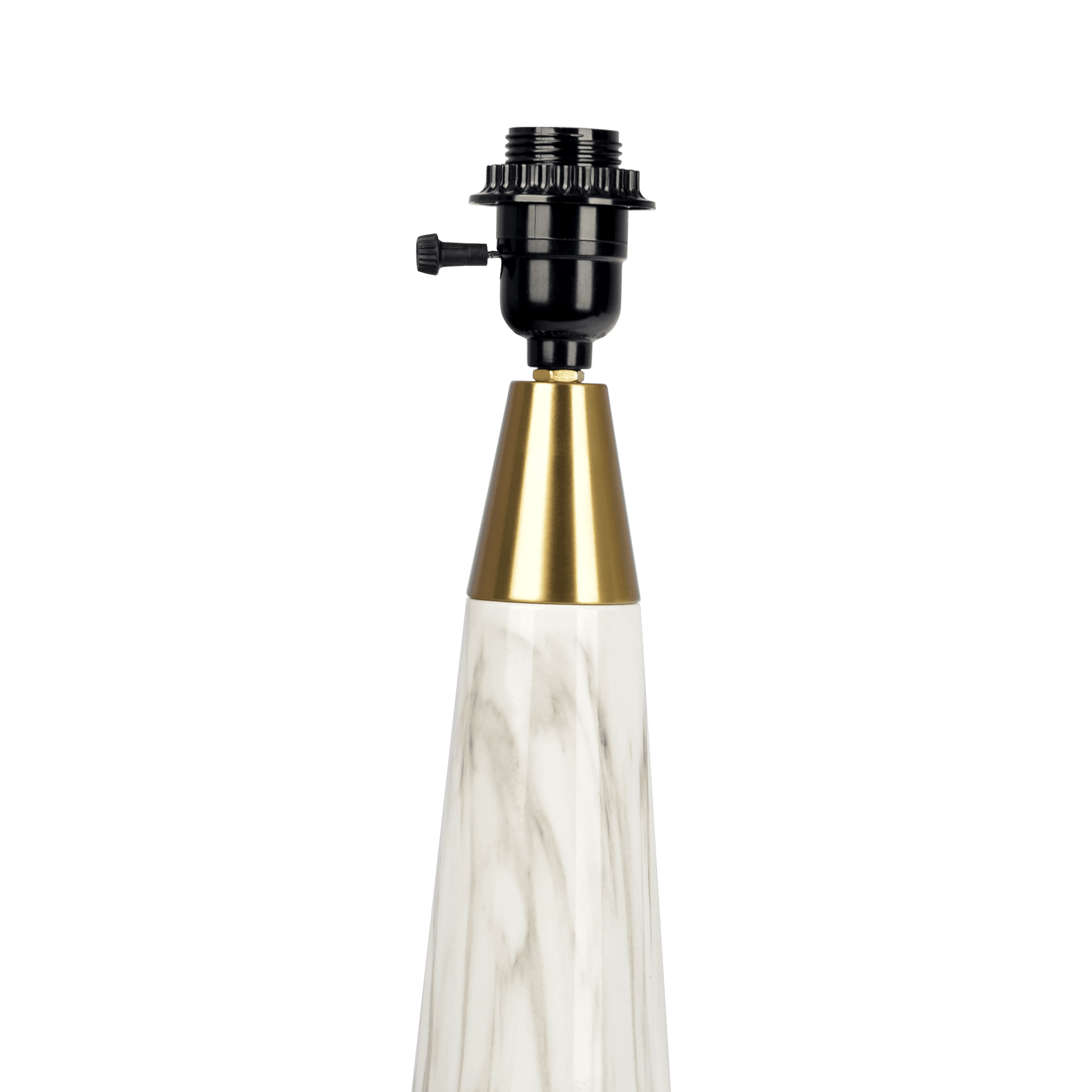 Enclave Hydro White Table Lamp With On Off Switch Faux Marble Base Fabric Shade Gold,White,White Marble Table&Floor Lamps Brass,Fabric,Metal