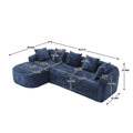 Coolmore Boucle Sofa 3 Seater For Living Room Oversized Comfy Sofa L Shape Sofa Couch With Chaise Home Furniture Sleeper Sectional Sofa For Apartment, Office Left Hand Facing Blue Blue Primary Living Space Foam Boucle 3 Seat