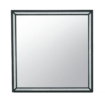 Carlos Black Mirror Black Solid Wood Mdf