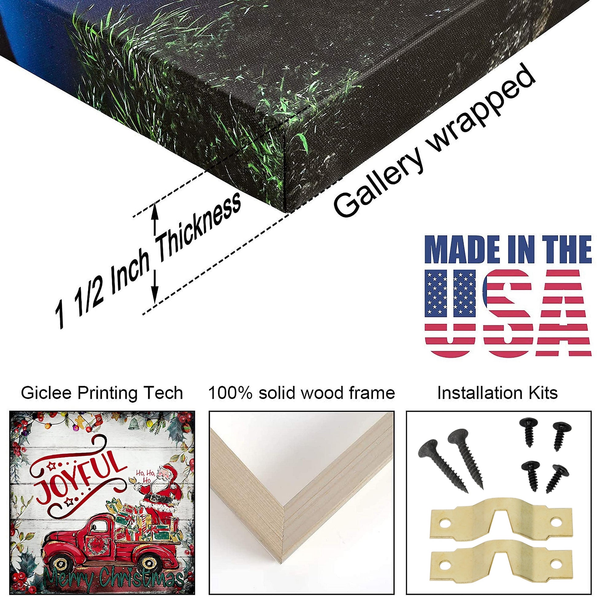 1Pcs Drop Ping Christmas Winter Wall Art Festival Paintings Decorations Party Picutres Gift Poster For Home Wall Decor Framed 4832In Thickness 1.5Inch Rectangle Framed Multicolor Christmas Oversized