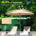 10Ft Patio Umbrella, Outdoor Table Umbrella With Push Button Tilt And Crank, Uv Protection Waterproof Market Sun Umbrella With 8 Sturdy Ribs For Garden, Deck, Backyard, Pool Beige Beige Round Uv Resistant Umbrellas Aluminium