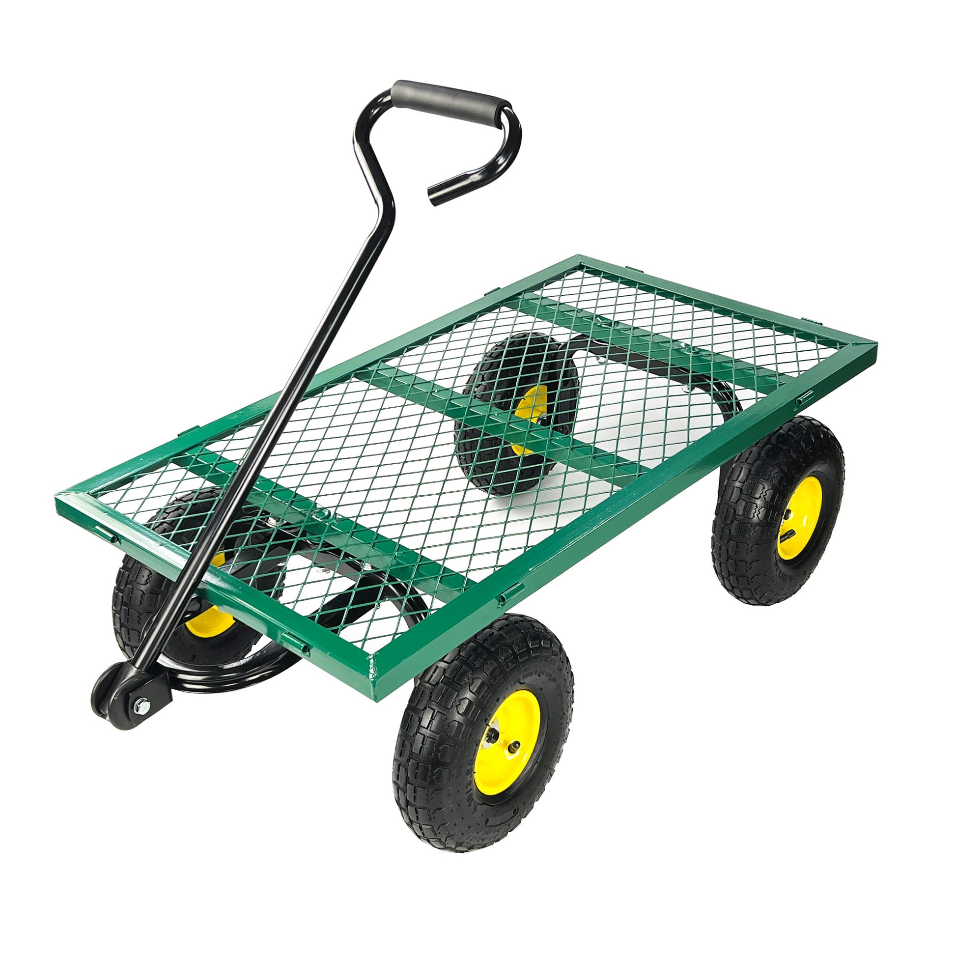 Wagon Cart Garden Cart Trucks Make It Easier To Transport Firewood Maximum Static Load Is 880 Lbs. Green Garden & Outdoor Metal