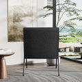 Fx P91 Bk Sofa Chair Modern Black Accent Chair With Metal Frame Stylish Upholstered Single Sofa, Perfect For Living Room, Bedroom, And Office Decor Temu Suitable Black Linen