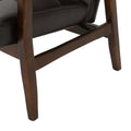 Club Chair, Mid Century Modern Faux Leather Club Chair With Wood Frame Brown Pu