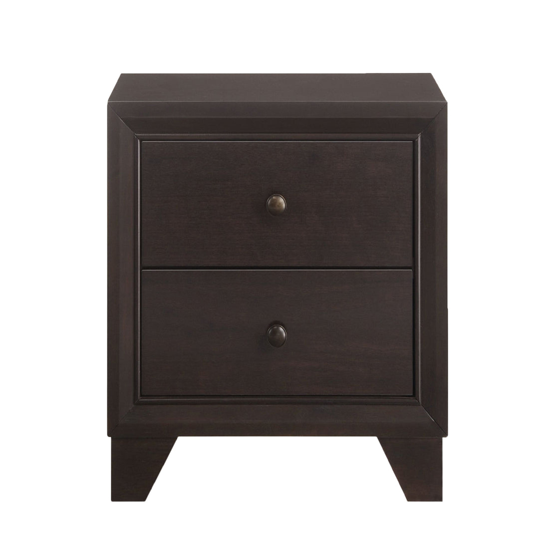 Espresso 2 Drawer Nightstand Espresso Espresso 2 Drawers Bedroom Rectangle Transitional Rubberwood Drawers Espresso Wood