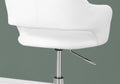 Office Chair, Adjustable Height, Swivel, Ergonomic, Armrests, Computer Desk, Work, White Leather Look, Chrome Metal, Contemporary, Modern White Foam Faux Leather