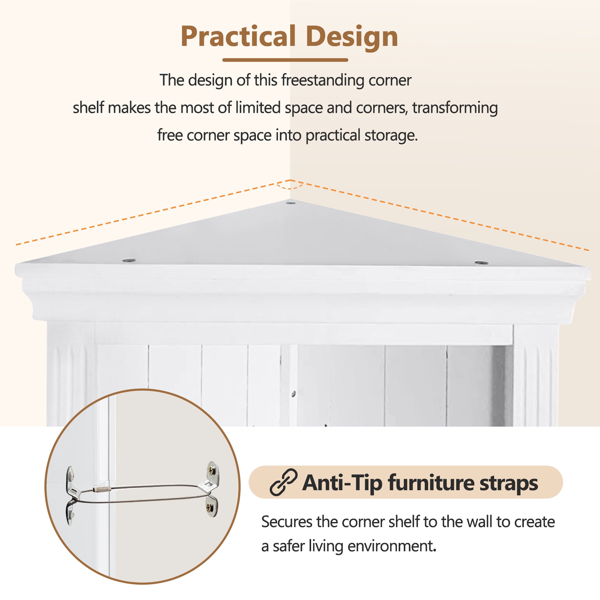 83.4"Tall Modern Corner Shelf,5 Tier Corner Bookcase, Storage Standing Shelf Unit, Open Corner Plant Display Stand For Small Space For Living Room,Wall Corner, Home Office,White White Solid Wood Mdf